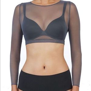 spanx mesh crop top
